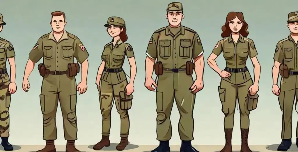 army height and weight standards. male and female soldiers