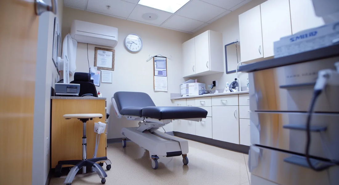 A gynecologist room with medical equipment's . Gynecologists-and-Obstetricians in Military