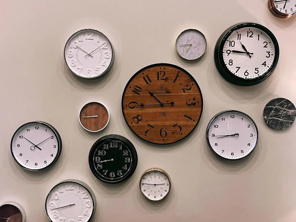Image of clocks displaying standard time and military time side by side