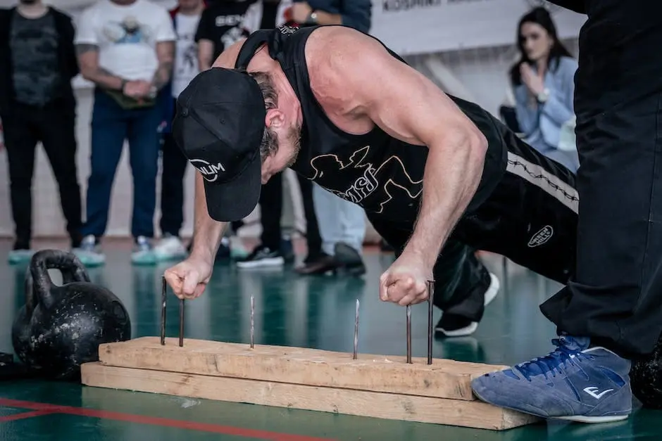 A person doing push-ups as part of their fitness training routine.